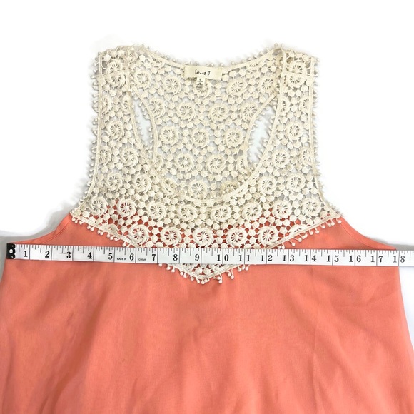 Love J Asymmetrical Crochet Yoke Racerback Top - Picture 5 of 5